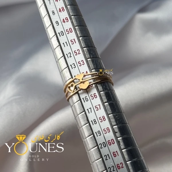 انگشتر سه قلب سه لاین طلا